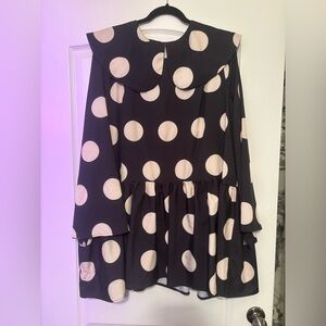 Dressed in LALA Black and Cream Polka Dot Mini Dress